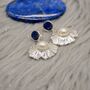 Raw Lapis Lazuli And Pearl Sterling Silver Earrings, thumbnail 5 of 6