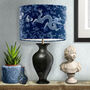 Dragon Garden Chinoiserie Lamp Shade, Blue, thumbnail 2 of 8