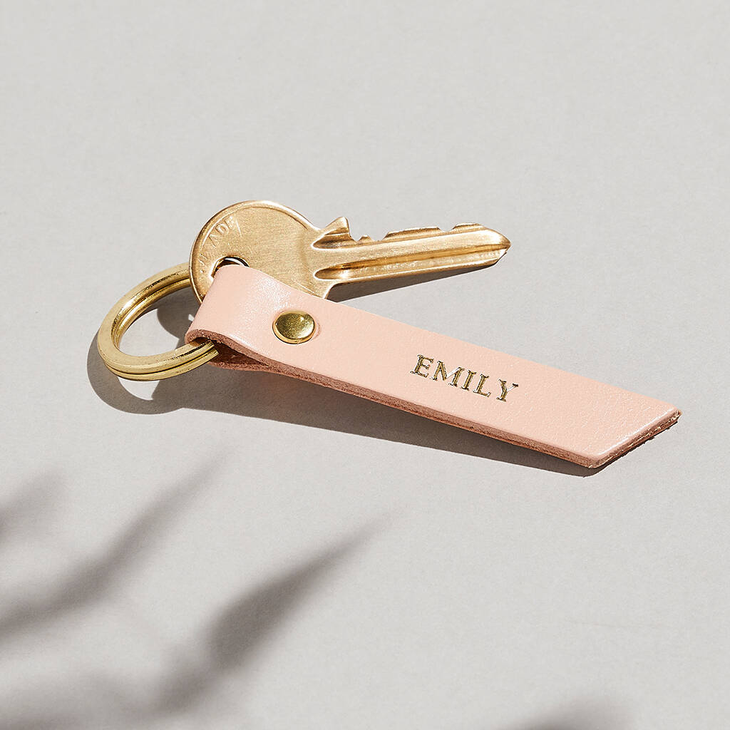 Image of Personalised Coloured Leather Keyring