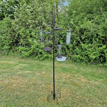 Bird Feeding Station With Five Feeders And Stabilizers, 2 of 11
