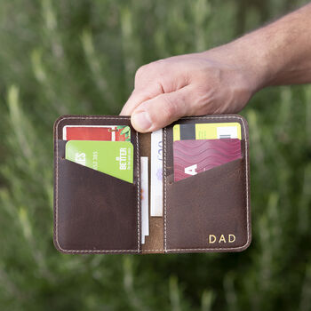 Personalised Slim Leather Card Holder Wallet, 6 of 6