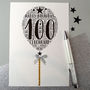 100th Happy Birthday Balloon Sparkle Card, thumbnail 1 of 11