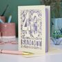 Personalised 40th Birthday Card Papercut Woodland Design, thumbnail 6 of 6