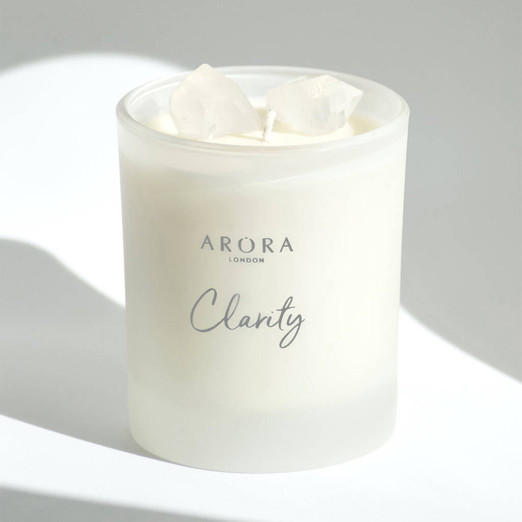 Clarity Clear Quartz Crystal Candle, 1 of 7