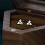 Aurora Cz Trio Stud Earrings In Sterling Silver, thumbnail 3 of 12