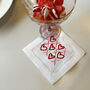 Heart And Kisses Cocktail Napkins | Set Of Two Designs, thumbnail 1 of 3