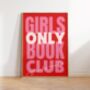 Girls Book Club Wall Art Print Gift For Book Lovers Reading, thumbnail 1 of 9
