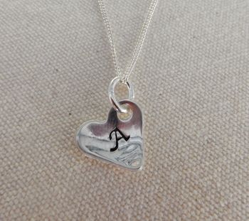 Silver Shaped Personalised Heart Charm Necklace, 5 of 6