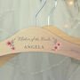 Personalised Bridal Floral Wooden Hanger, thumbnail 3 of 6