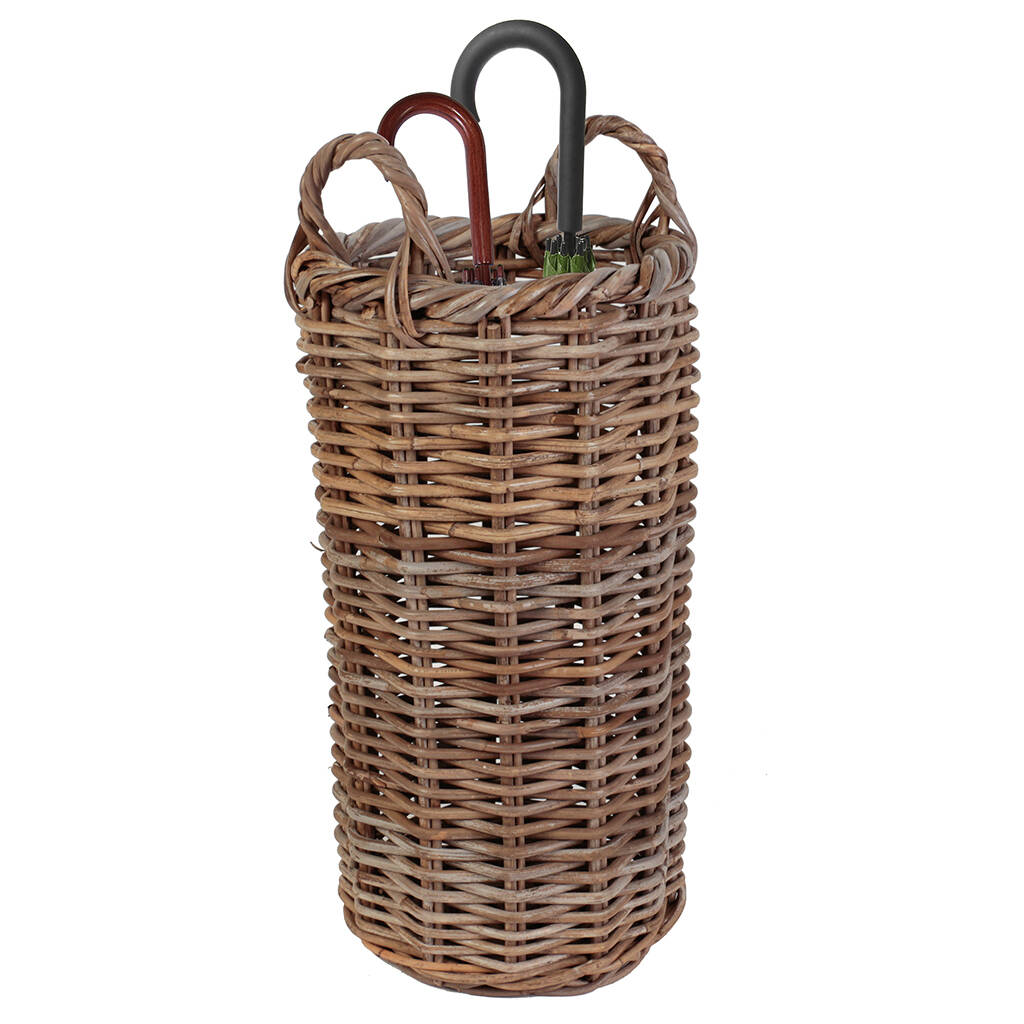 Natural Rattan Round Umbrella Basket By Dibor
