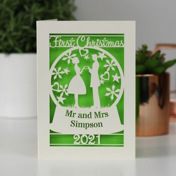 Personalised First Married Christmas Card, 7 of 7