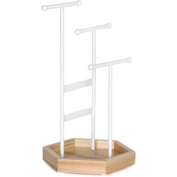 White Metal Wood Jewellery Display Tree Stand Hold, 6 of 8