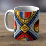 Red And Blue African Print Mug Fabric Eight, thumbnail 1 of 2
