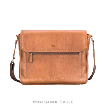 Personalised Leather Laptop Shoulder Bag 'Livorno', 2 of 12