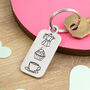 Coffee Lover Gift Pewter Story Keyring, thumbnail 1 of 7