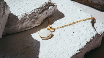 Clear Quartz Heart Pendant Necklace Real 18k Gold Plated Gift, 3 of 5