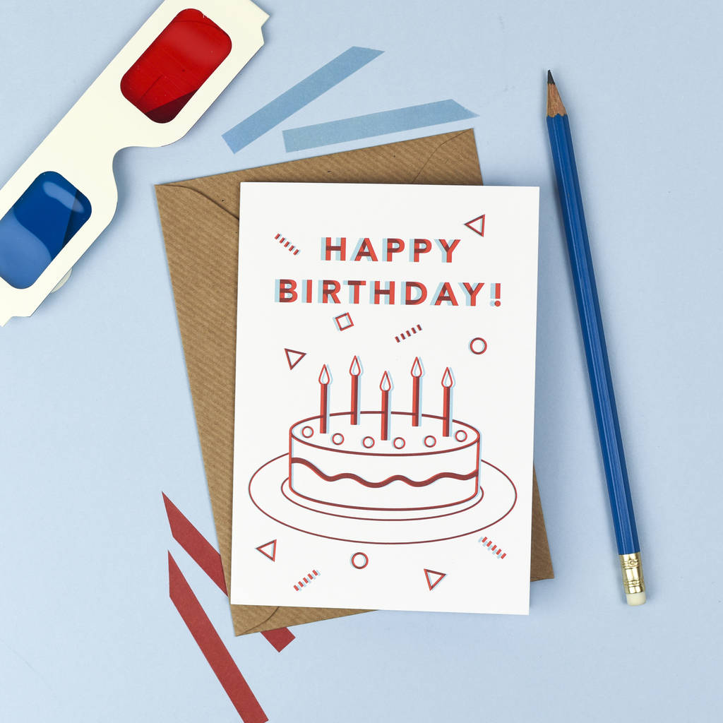 3D Retro Birthday Card By Kate and The Ink | notonthehighstreet.com