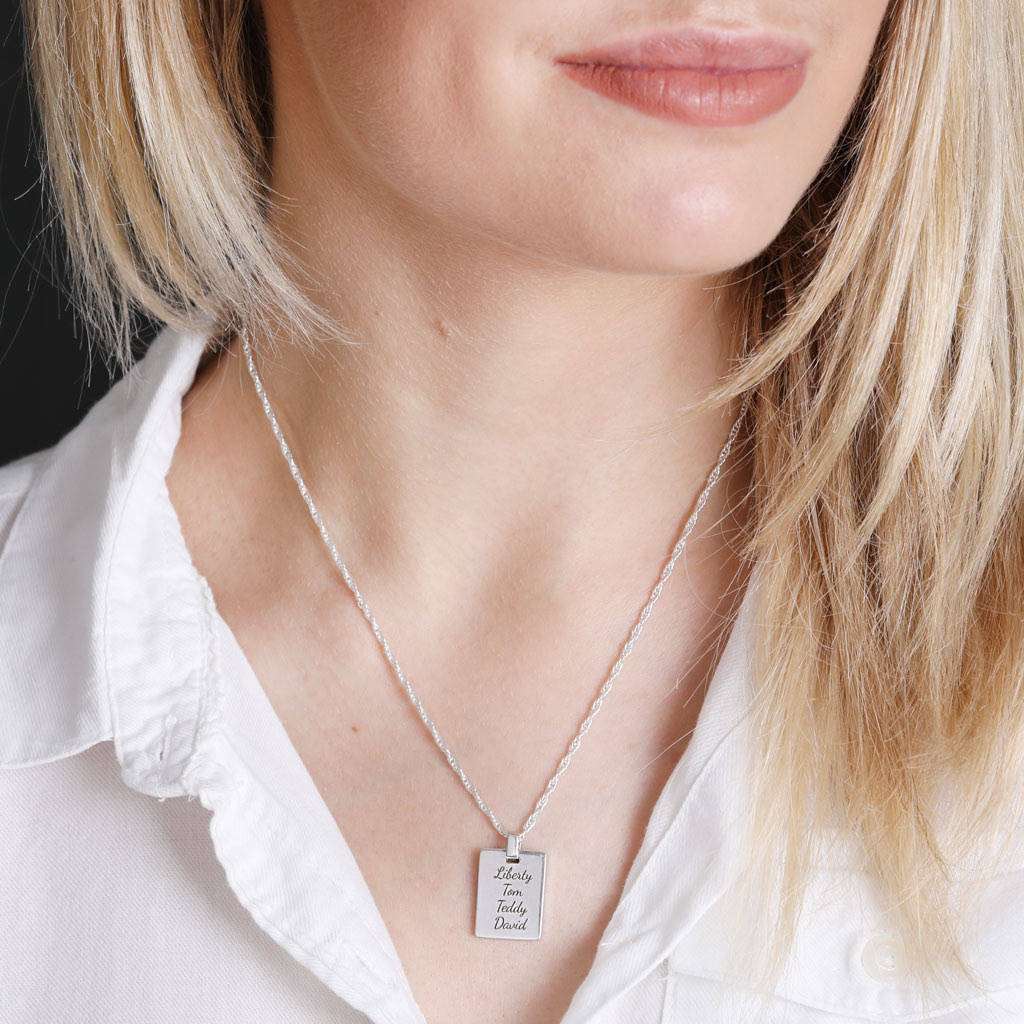 Personalised Sterling Silver Tag Necklace By Lisa Angel