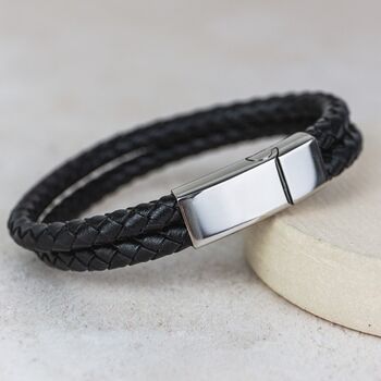 Leather Personalised Men's Bracelet, 3 of 12