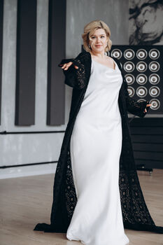 Black Macrame Lace Kimono Cape, 8 of 12