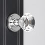 Diamond Crystal Faceted Clear Glass Mortice Door Knob, thumbnail 3 of 5
