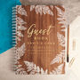 Personalised Gold Botanical Walnut Wedding Guest Book, thumbnail 1 of 4