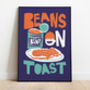 Beans On Toast Kitchen Print, thumbnail 2 of 3