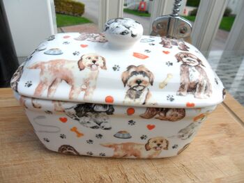 Lidded Butterdish In Cockerpoo Design, 8 of 12