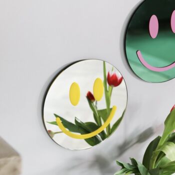 Freestanding Smile Face Glass Mirror, 5 of 6