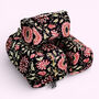 Black And Pink Floral Block Print Cotton Washbag, Make Up Bag, thumbnail 2 of 4