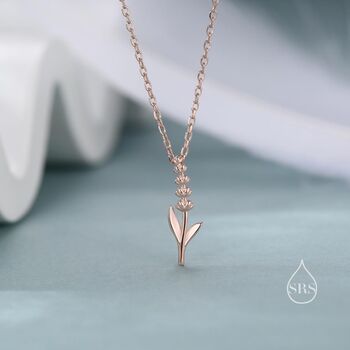 Sterling Silver Extra Tiny Lavender Pendant Necklace, 3 of 12
