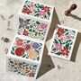 Concertina Botanical Block Print Christmas Card, thumbnail 4 of 7
