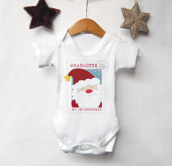Personalised Santa 'My 1st Christmas' Baby Vest, 2 of 5