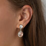 Rose Pink Swarovski Crystal Snow Drop Earrings, thumbnail 2 of 6