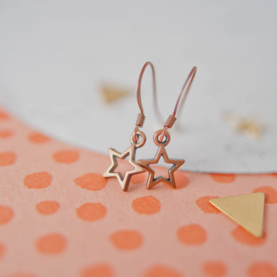 Copper Star Charm Earrings By Melissa Designs