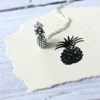 Pineapple Sterling Silver Necklace On Bespoke Card, 2 of 10