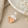 Personalised Sterling Silver And Gold Violet Necklace – February Birth Flower, thumbnail 1 of 11