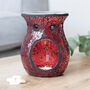 Large Red Crackle Glass Oil Burner And Wax Warmer, thumbnail 1 of 4