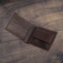 Men's Dark Brown Wallet Luxury Italian Leather Bifold Rfid Protected, thumbnail 3 of 8