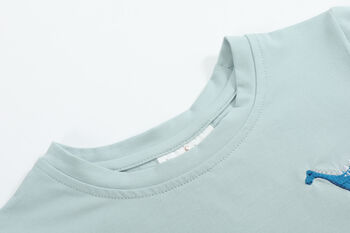 Sammy Sage Dinosaur Embroidered T Shirt, 3 of 8
