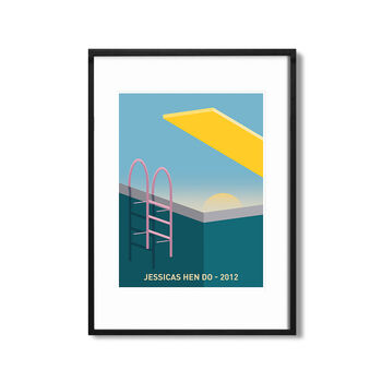 Personalised Family Summer Holiday Pool Wall Art Print, 3 of 3