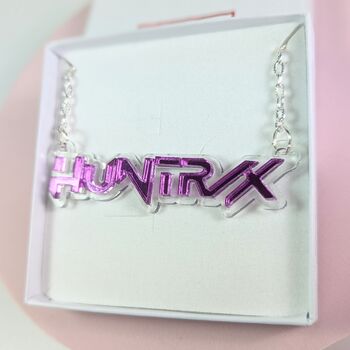 Huntr/X Kpop Demon Hunters Necklace Acrylic, Kpop Anime, 2 of 11