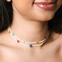 Colourful Daisy White Beaded Necklace, thumbnail 1 of 3