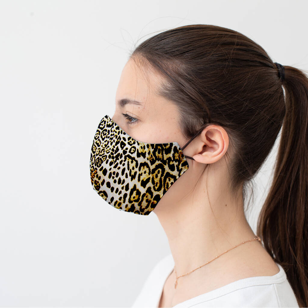 Adult Male Leopard Print Reusable Face Mask | Washable By ...