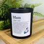 Personalised Mothers Day Mum Definition Candle, thumbnail 5 of 12