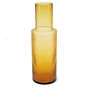 Retro Amber Ribbed Glass Carafe And Glass Set, thumbnail 2 of 3