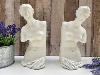Pair Of Venus White Bookends Heavy Book Holders Gift, 2 of 9