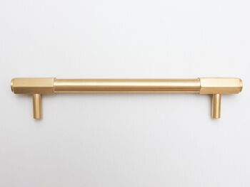 Satin Brass Kitchen Pull Handles With Hexagonal Ends, 3 of 3