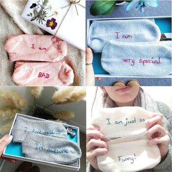 Secret Message Personalised Cashmere Socks, 4 of 8