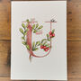U Is For Uva Ursi Floral Initial, Personalised, thumbnail 6 of 9